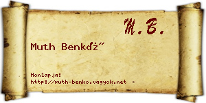 Muth Benkő névjegykártya